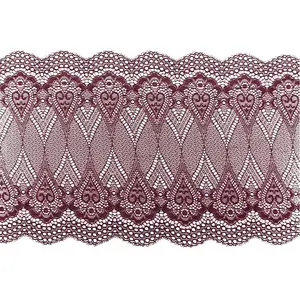 NO NAME Chemin de table - Dentelle Persan - Bordeaux - 18cm x 5 mètres - Style Classique pas cher