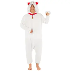 RueDeLaFete Combinaison kigurumi Chat Porte-Bonheur blanc 180cm pas cher