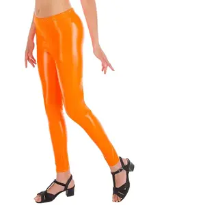 RueDeLaFete Legging adulte luxe FLUO ORANGE, taille L/XL pas cher