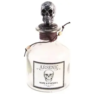 Comparateur de prix : CHAKS FLACON TRANSPARENT ARSENIC TÊTE DE MORT  - DECORS DE TABLE HALLOWEEN BLANC