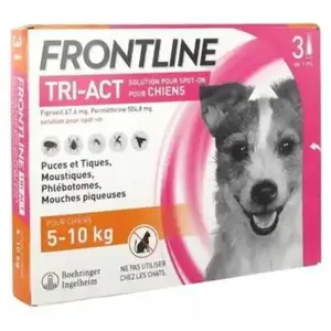 Comparateur de prix : Frontline TRI-ACT 5-10kg - 3 pipettes