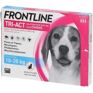 Comparateur de prix : Frontline Tri-Act Chiens M 10-20 kg 3 Pipettes