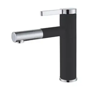 ESSEBAGNO Mitigeur lavabo haut noir mat avec bonde H 19.9 cm - Ultrate