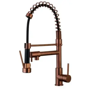 Big Pro mitigeur évier à douchette cuivre brossé Essebagno Big Pro pas cher