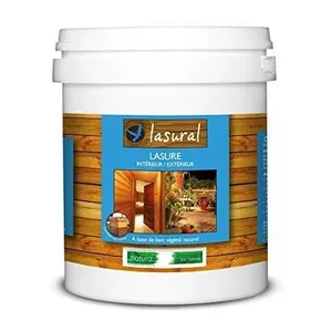 BOX DECO COULEURS Lasure teinte Iroko naturelle bio bois intérieur et extérieur écologique Lasural Natura - 1L - 12mVendu parcdiscount