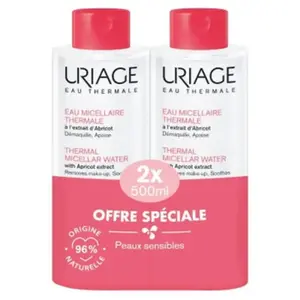 Comparateur de prix : Eau Micellaire Thermale pour peaux sensibles, pack de 2 x 500 ml