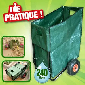 Poubelle de jardin pliable à roulette - Mundus pas cher