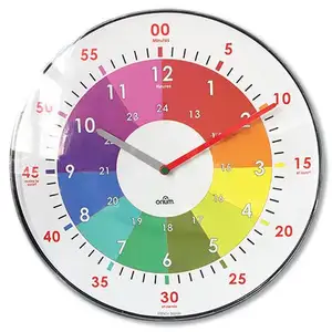 Horloge - ORIUM - Practice - Ø30cm - Couleurs vives - Apprentissage de l'heure pas cher