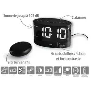 Comparateur de prix : Réveil vibreur LED sans fil - Blanc - Orium