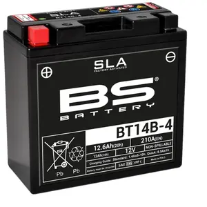 Comparateur de prix : BS BATTERY Batterie fermée sans entretien, moto & scooter, BT14B-4 SLA