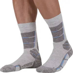 Comparateur de prix : Monnet Trek Lin High - Chaussettes randonnée Gris / bleu 39 - 40