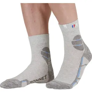 Comparateur de prix : Monnet Trek Lin Mid - Chaussettes randonnée Gris / bleu 37 - 38