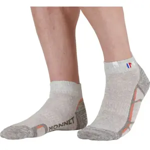 Monnet Trek Lin Low - Chaussettes randonnée Gris / Ocre 39 - 40 pas cher