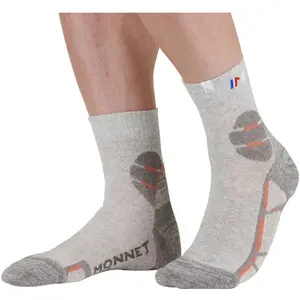 Monnet Trek Lin Mid - Chaussettes randonnée Gris / Ocre 45 - 46 pas cher