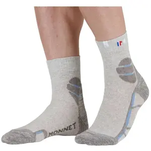 Comparateur de prix : Monnet Trek Lin Mid - Chaussettes randonnée Gris / bleu 45 - 46