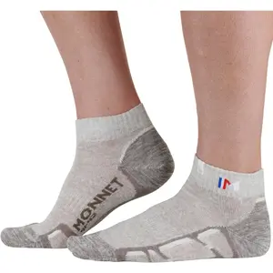 Comparateur de prix : Monnet Trek Lin Low - Chaussettes randonnée Gris / Blanc 43 - 44
