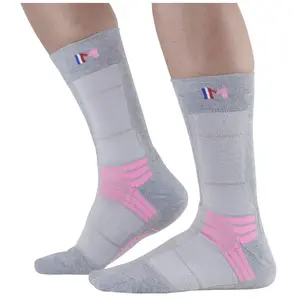 Monnet Trek Air - Chaussettes randonnée femme Gris / Rose 39 - 40 pas cher