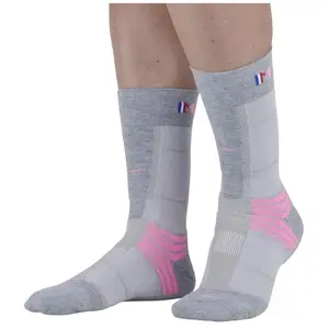 Monnet Trek Air - Chaussettes randonnée femme Gris / Rose 41 - 42 pas cher