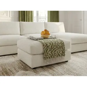 ORNAMI Plaid doux à motifs beiges 130x170cm pas cher