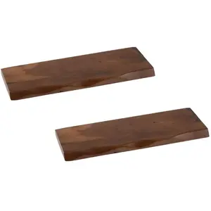 Hellin Lot de 2 etagère murale rectangulaire en bois d'acacia l70