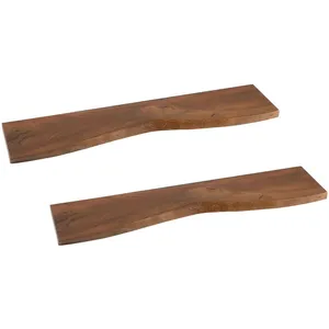 Hellin Lot de 2 etagère murale rectangulaire en bois d'acacia l115