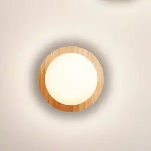 Millumine Applique salle de bain bois naturel pas cher