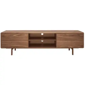 Miliboo - Meuble tv en bois foncé noyer 1portes 2 tiroirs L180 cm suva pas cher