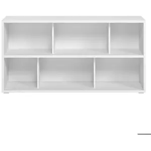 Comparateur de prix : Miliboo - Bibliothèque basse finition bois blanc L140 cm epure