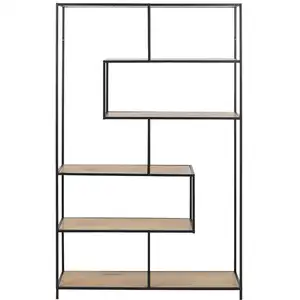 Comparateur de prix : Bibliothèque industrielle métal noir et bois L114 cm TRESCA - MILIBOO