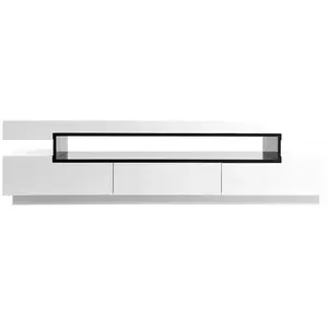 Miliboo - Meuble TV design laqué blanc brillant LIVO