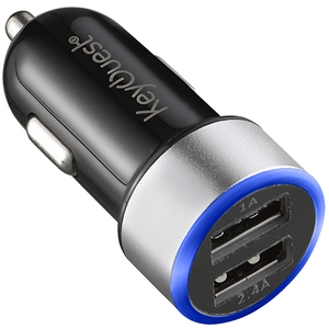 KEYOUEST Chargeur Allume Cigare 2 ports USB - Noir et gris pas cher