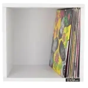 Comparateur de prix : Meuble Enova Hifi Vinyle Box 120wh pour 120 vinyles Blanc