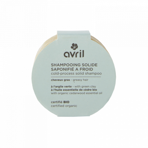 Avril - Shampooing solide argile verte BIO cheveux gras 100 g - Avril pas cher