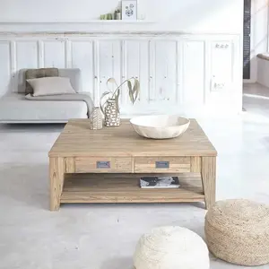 BOIS DESSUS BOIS DESSOUS CARGO  Table basse en teck recyclé massif Berah Getah pas cher