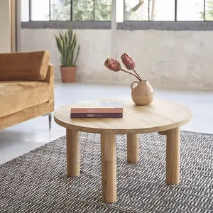 BOIS DESSUS BOIS DESSOUS ALDO Table basse en teck massif ronde Berah Getah pas cher