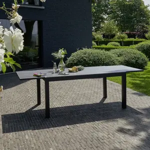 BOIS DESSUS BOIS DESSOUS HPLSTAR  Table de jardin en aluminium extensible 6/10 places Berah GetahVendu parnature-et-decouvertes