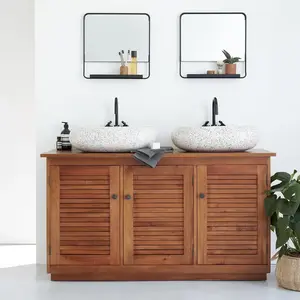 BOIS DESSUS BOIS DESSOUS NEWPORT  Meuble sous vasque en acajou massif 140 cm Berah Getah