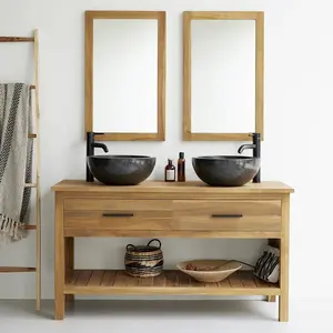 BOIS DESSUS BOIS DESSOUS MARLI  Meuble de salle de bain en teck massif 135 cm Berah Getah