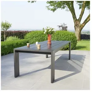 BOIS DESSUS BOIS DESSOUS IBIZA  Table de jardin en aluminium noir 8 places Berah GetahVendu parnature-et-decouvertes