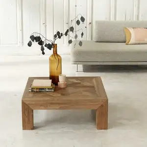 BOIS DESSUS BOIS DESSOUS CARGO  Table basse en teck recyclé massif FSC mixte Berah Getah pas cher