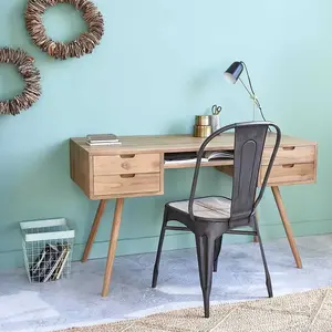 Berah Getah Bureau en bois de teck 4 tiroirs