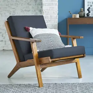 AUGUSTE  Fauteuil noir en bois teck massif Berah GetahVendu parnature-et-decouvertes