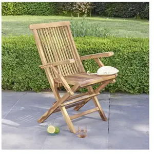 Berah Getah Fauteuil de jardin en teck huilé pliant pas cher