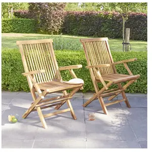 BOIS DESSUS BOIS DESSOUS Berah Getah - Fauteuil de jardin en teck huilé massif pliant (lot de 2) pas cher