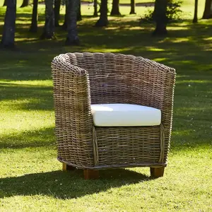 Berah Getah Fauteuil rond en kubu naturel pas cher