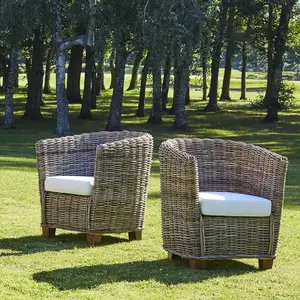 Berah Getah Lot 2 fauteuils de jardin kubu naturel