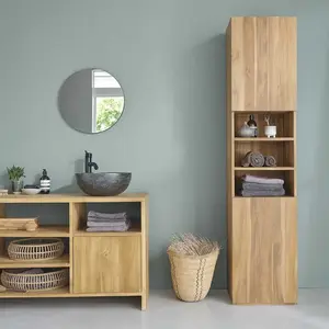 BOIS DESSUS BOIS DESSOUS Colonne de salle de bain en teck massif 200 cmVendu parnature-et-decouvertes