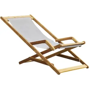 Transat en bois d'acacia et textilène BDBD pas cher