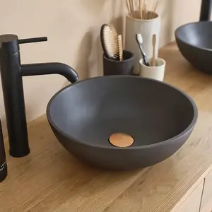BOIS DESSUS BOIS DESSOUS Vasque bol en beton gris 37 pas cher