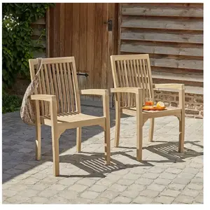 BOIS DESSUS BOIS DESSOUS Lot de 2 fauteuils de jardin en teck pas cher
